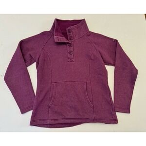 Columbia Women's Purple Button Front Pullover Knit Top Size Medium